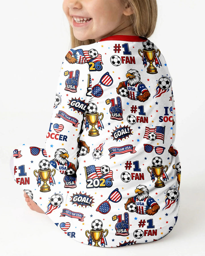 USA Soccer 2026 Party Bamboo Two Piece Long Sleeve Pajama Set