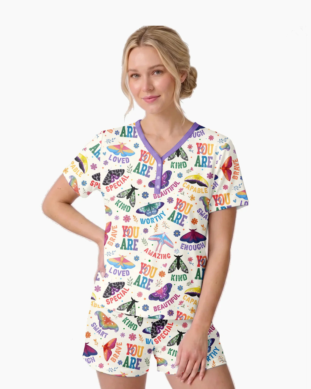 Proud Wings Family Matching Bamboo Women Short Sleeve Short Pajama Set