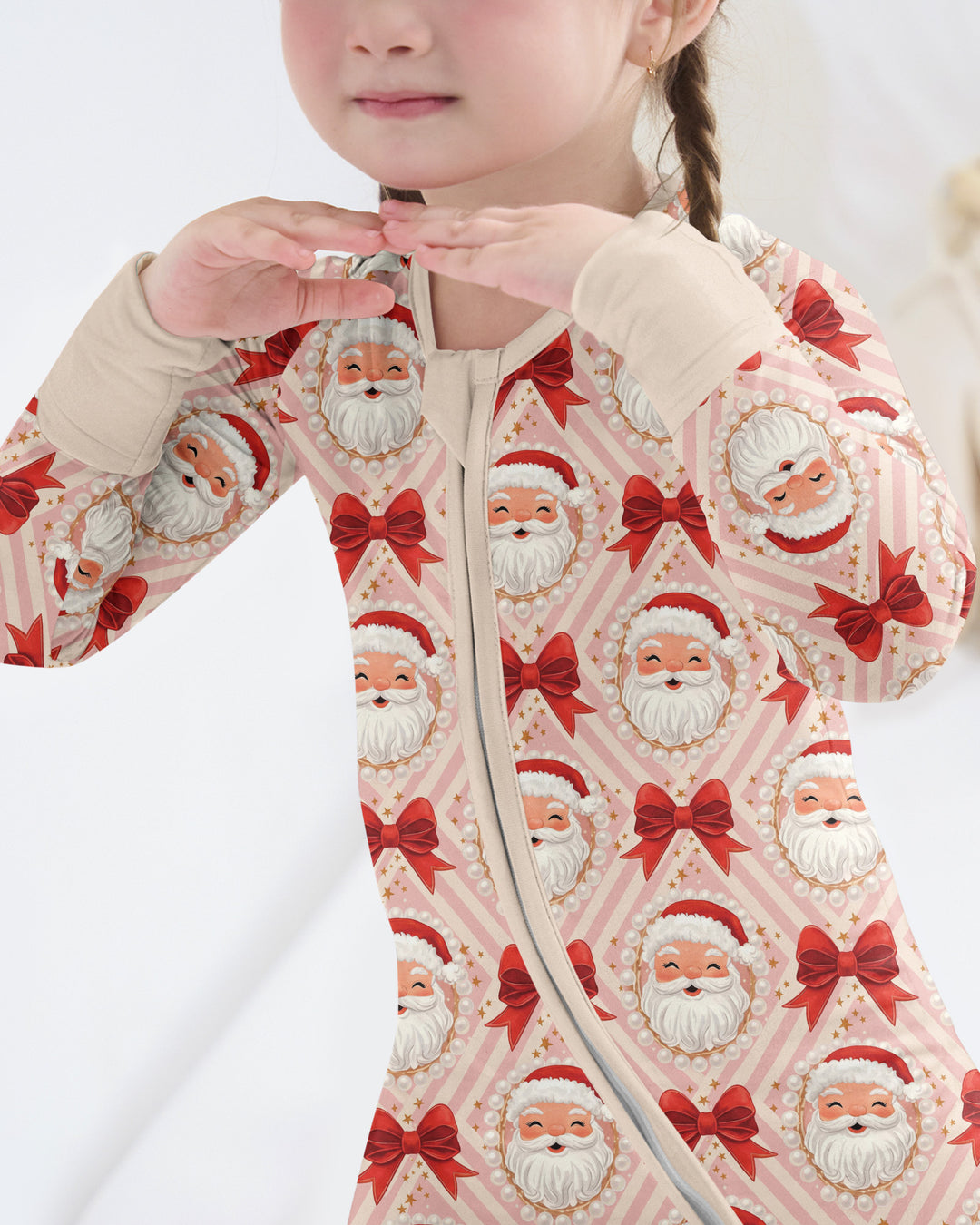 Preppy Coquette Santa Mommy And Me Matching Bamboo Convertible Zippy