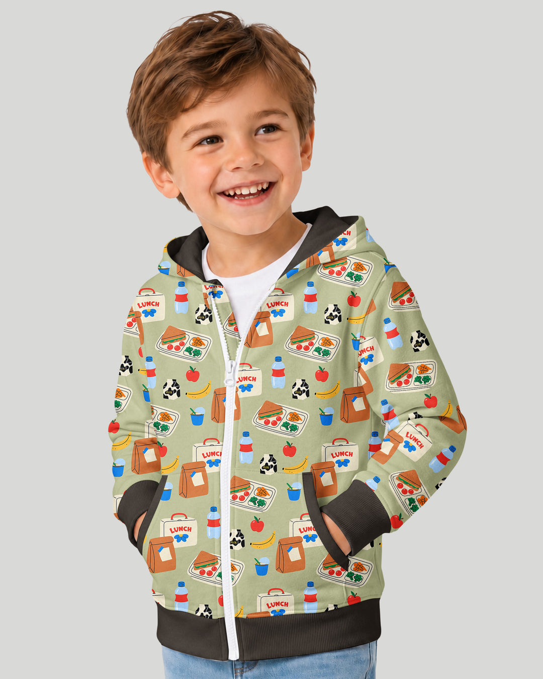 Happy School Lunch Bamboo Zip Hoodie