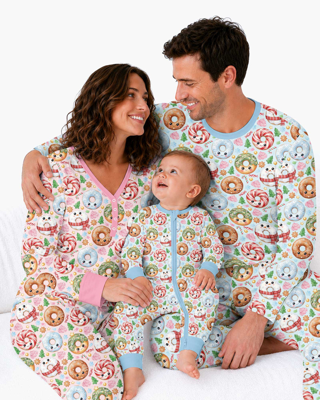 Kawaii Christmas Donuts Bamboo Women Pajama Set