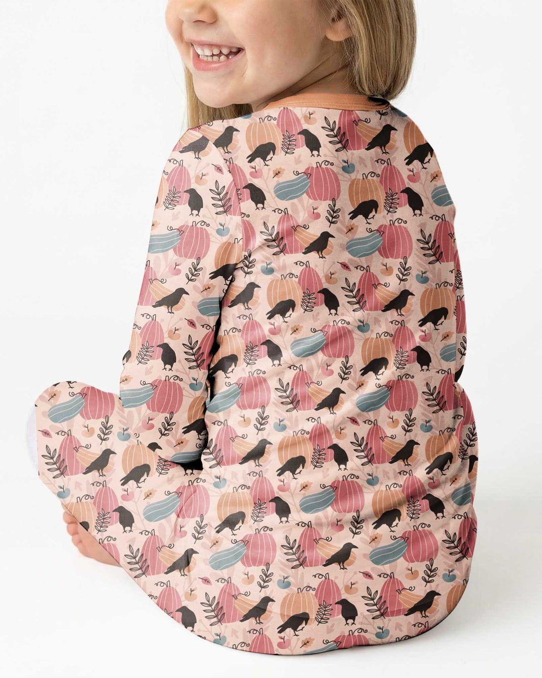 Pastel Pumpkin Patch Bamboo Two Piece Long Sleeve Pajama Set
