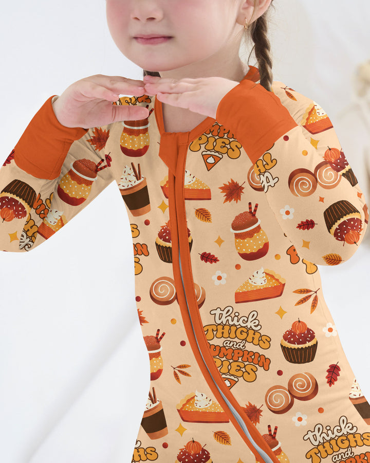 Thick Thighs and Pumpkin Pies Bamboo Convertible Zippy