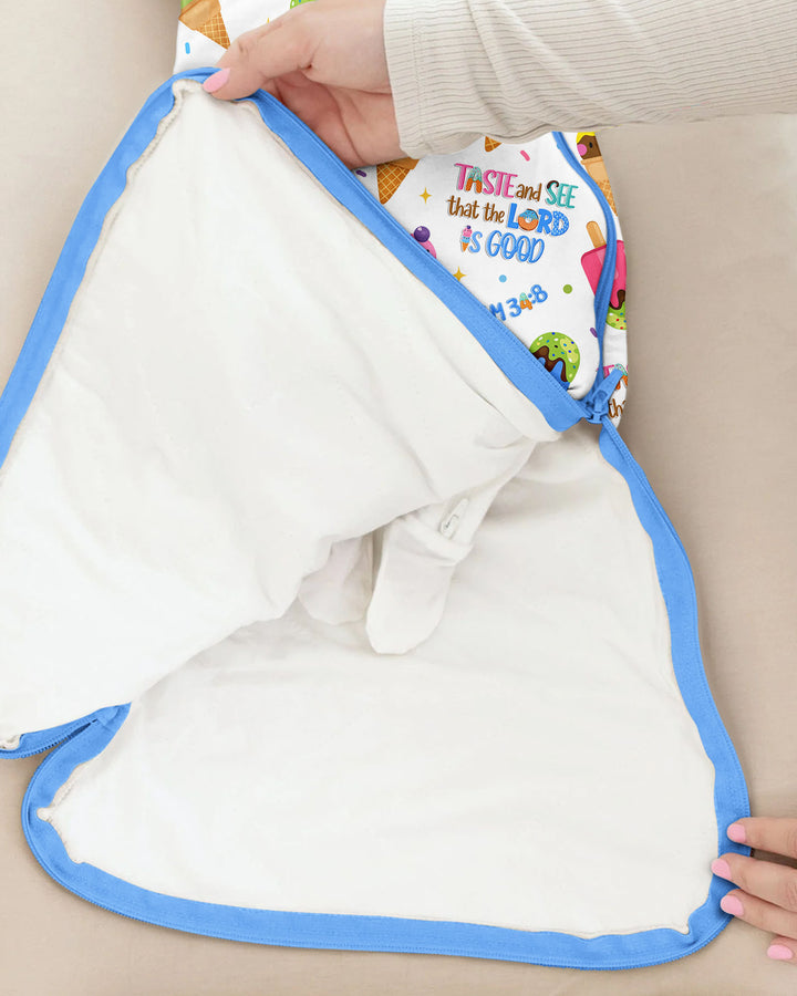 Jesus Summer Ice Cream Taste and See That The Lord Is Good Bamboo Sleep Bag