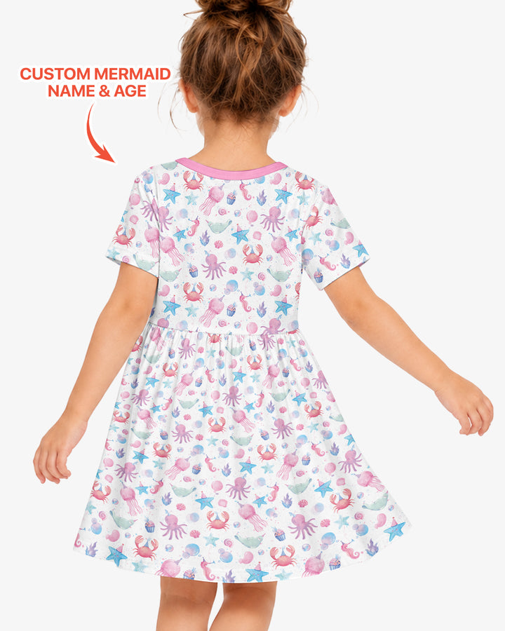 Personalized When I Wake Up I Will Be Mermaid Birthday Bamboo Twirl Dress