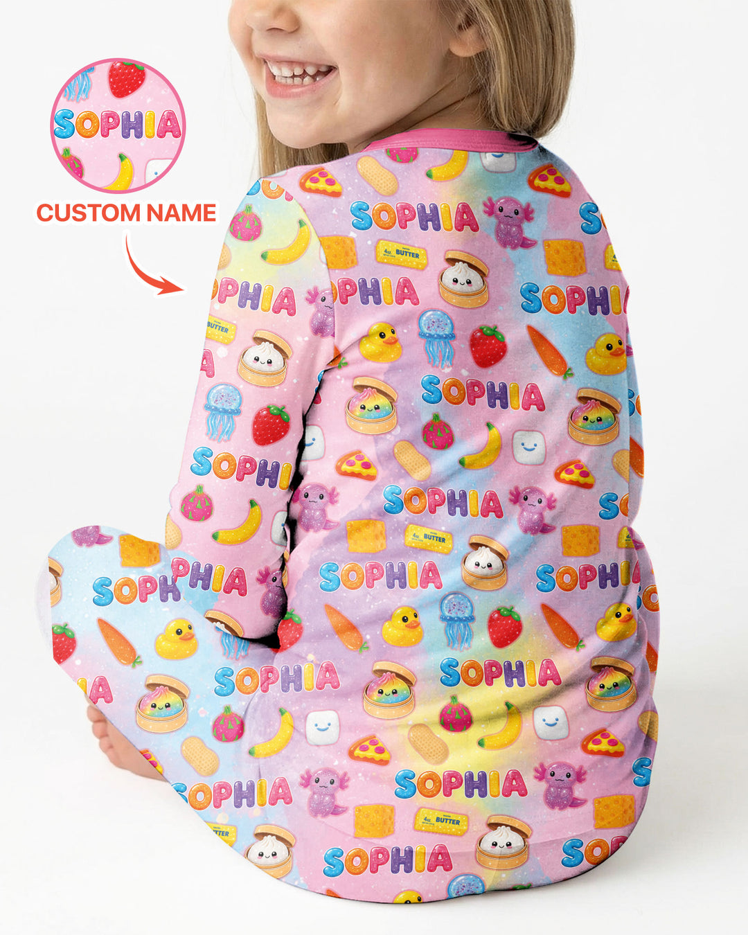 Just A Girl Who Loves Squishy Custom Name Bamboo Two Piece Long Sleeve Pajama Set