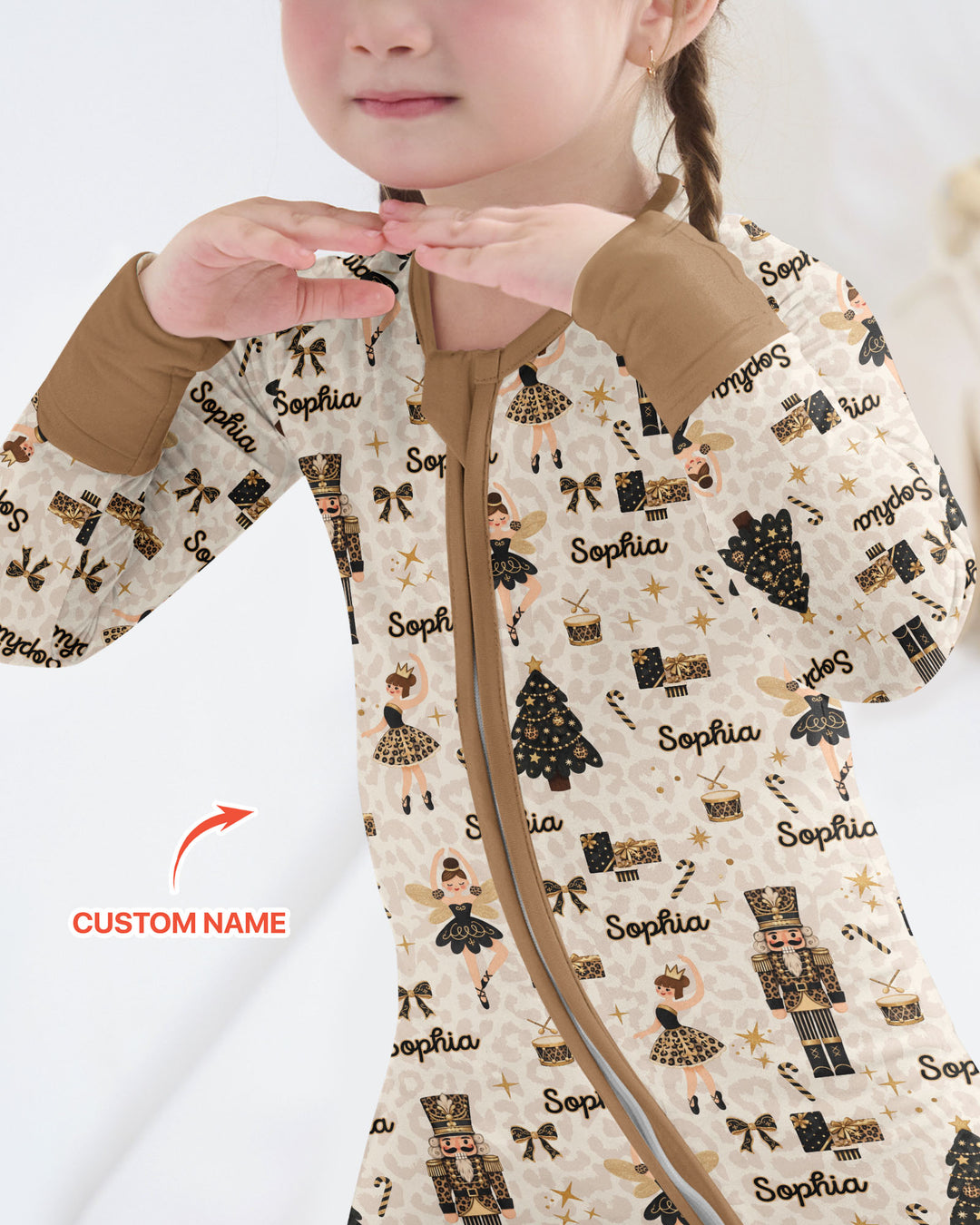 Custom Name Leopard Nutcracker Era Bamboo Convertible Zippy