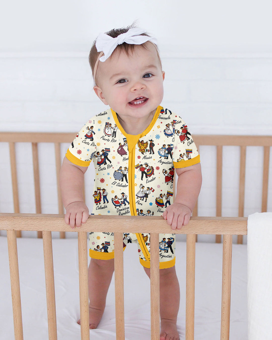 Hispanic Traditional Folkloric Dress Bamboo Shorty Zippy