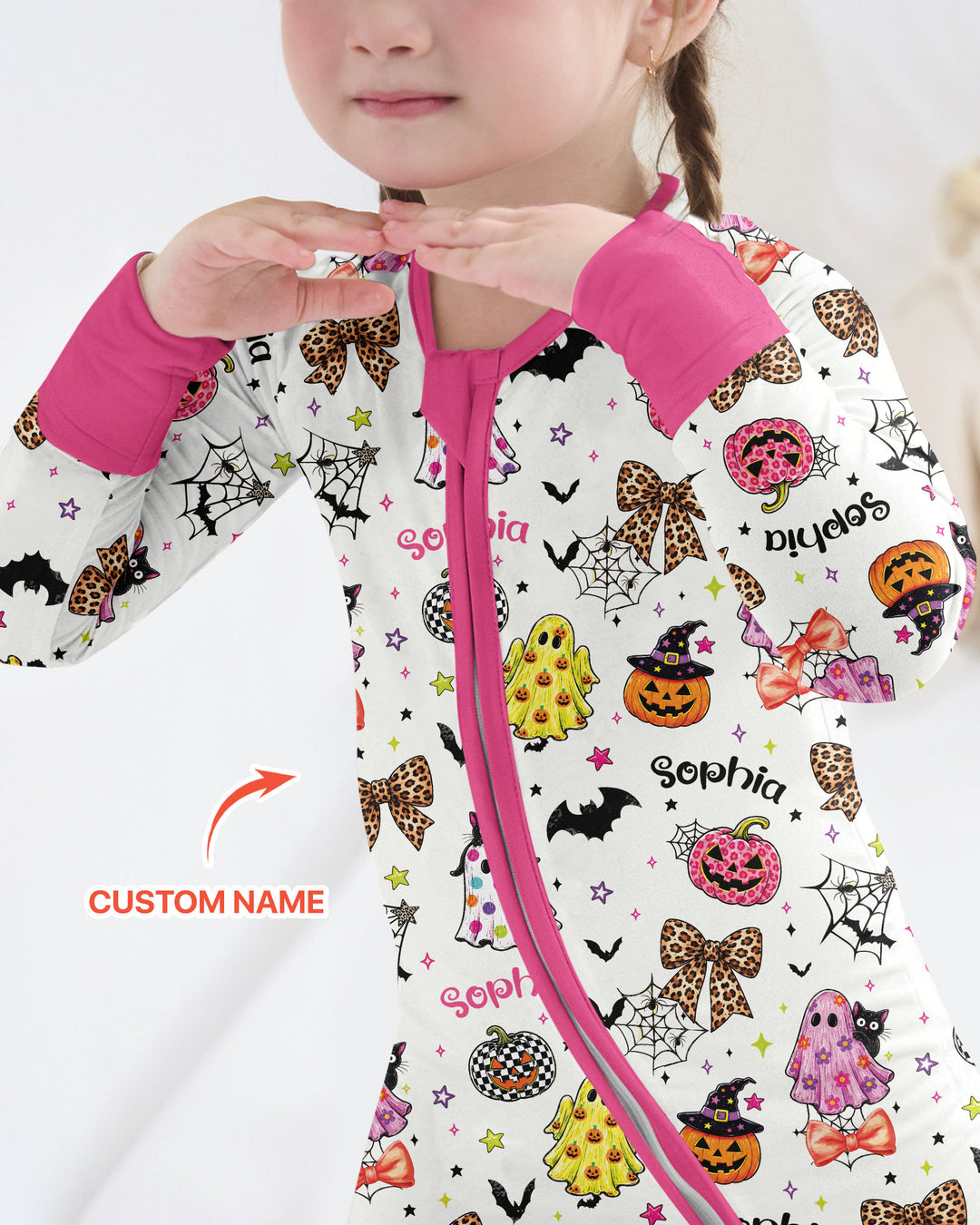 Custom Name Coquette Summerween Bamboo Convertible Zippy