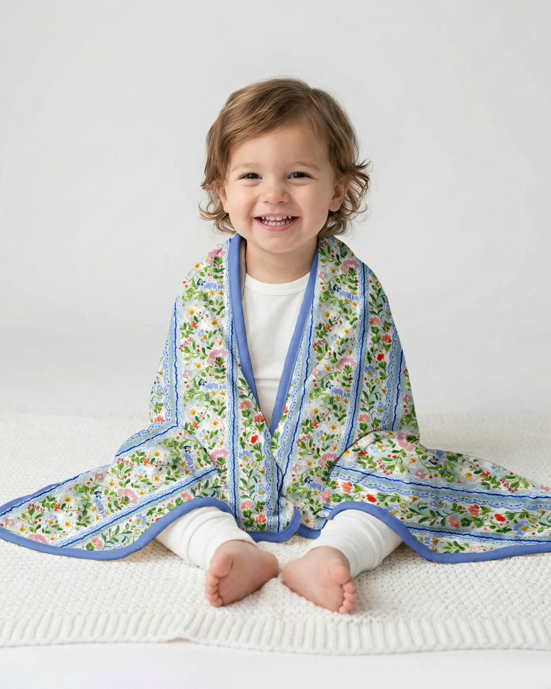 Paste Floral Girl Bamboo Blanket