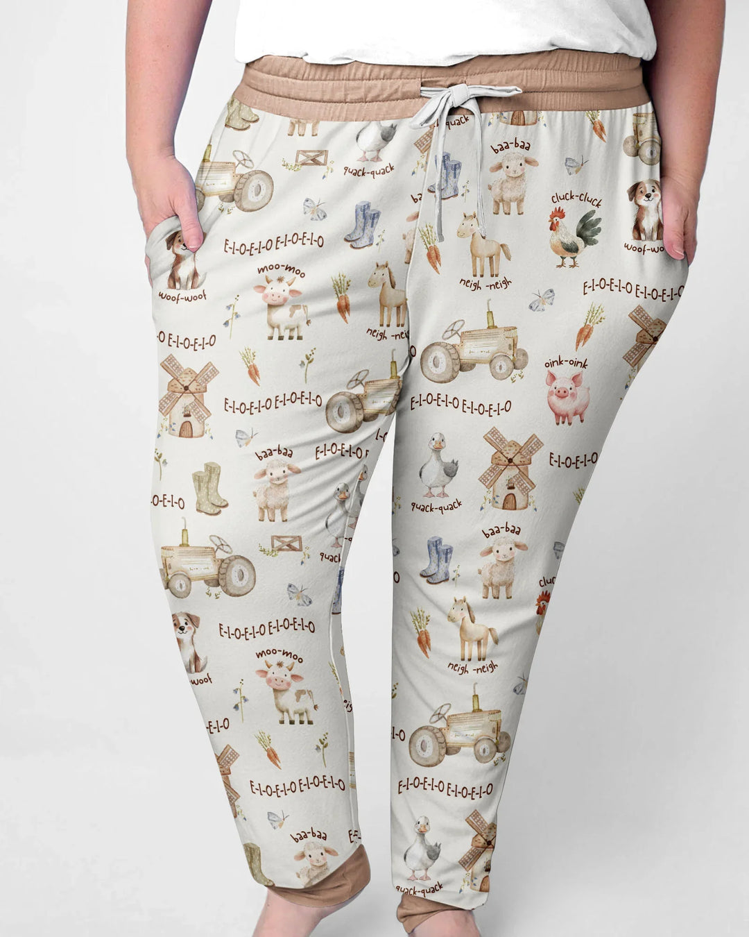 Old McDonald Farm Family Matching Bamboo Women Pajama Set