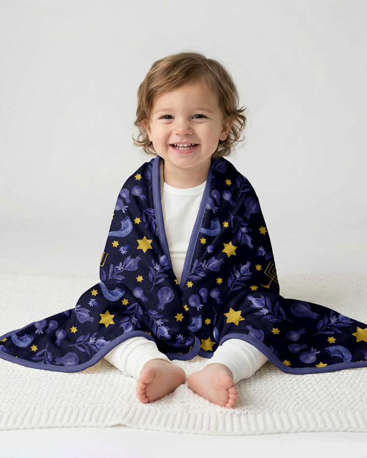 Rosh Hashanah Night Family Matching Bamboo Blanket