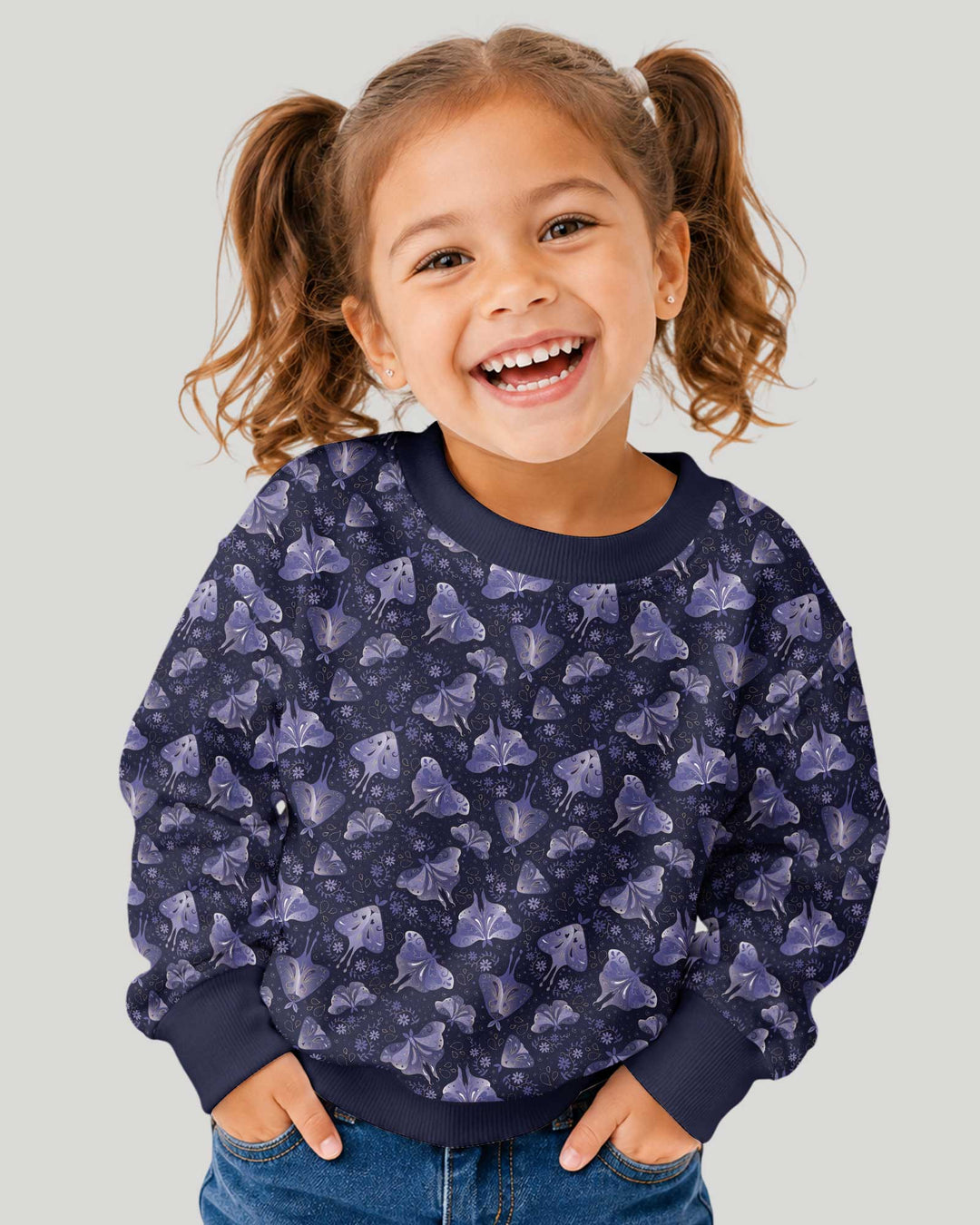 Very Peri Moths Bamboo Crewneck Sweatshirt
