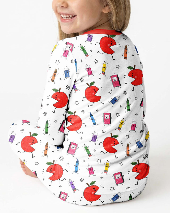 Back To School Chasing Bamboo Two Piece Long Sleeve Pajama Set