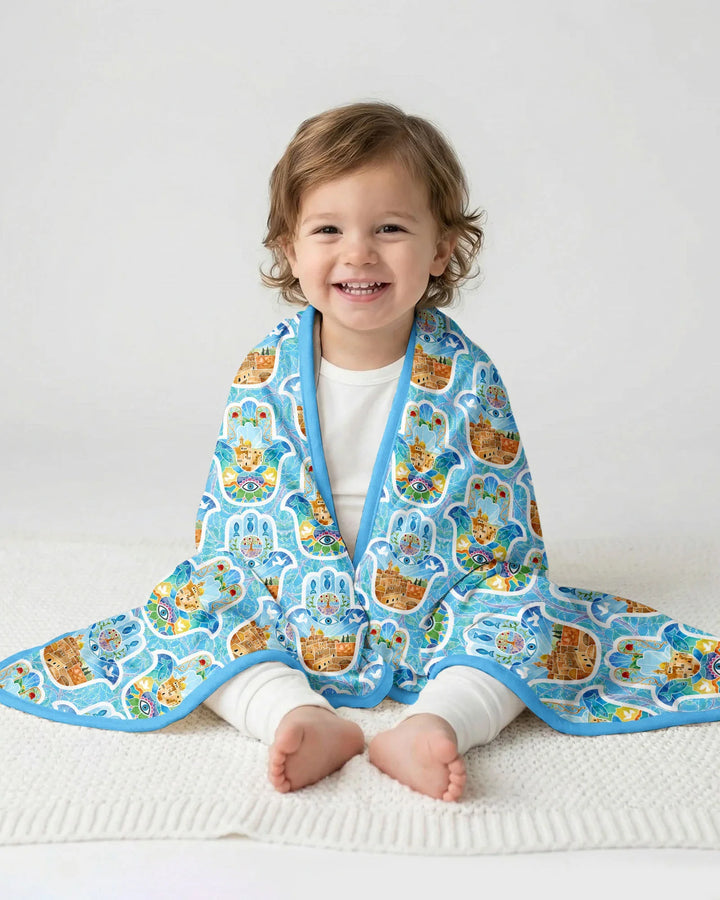 Hamsa Hand Bamboo Blanket