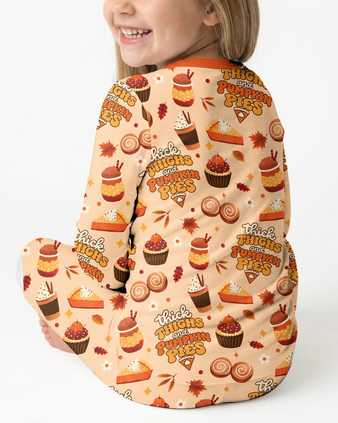 Thick Thighs and Pumpkin Pies Bamboo Two Piece Long Sleeve Pajama Set