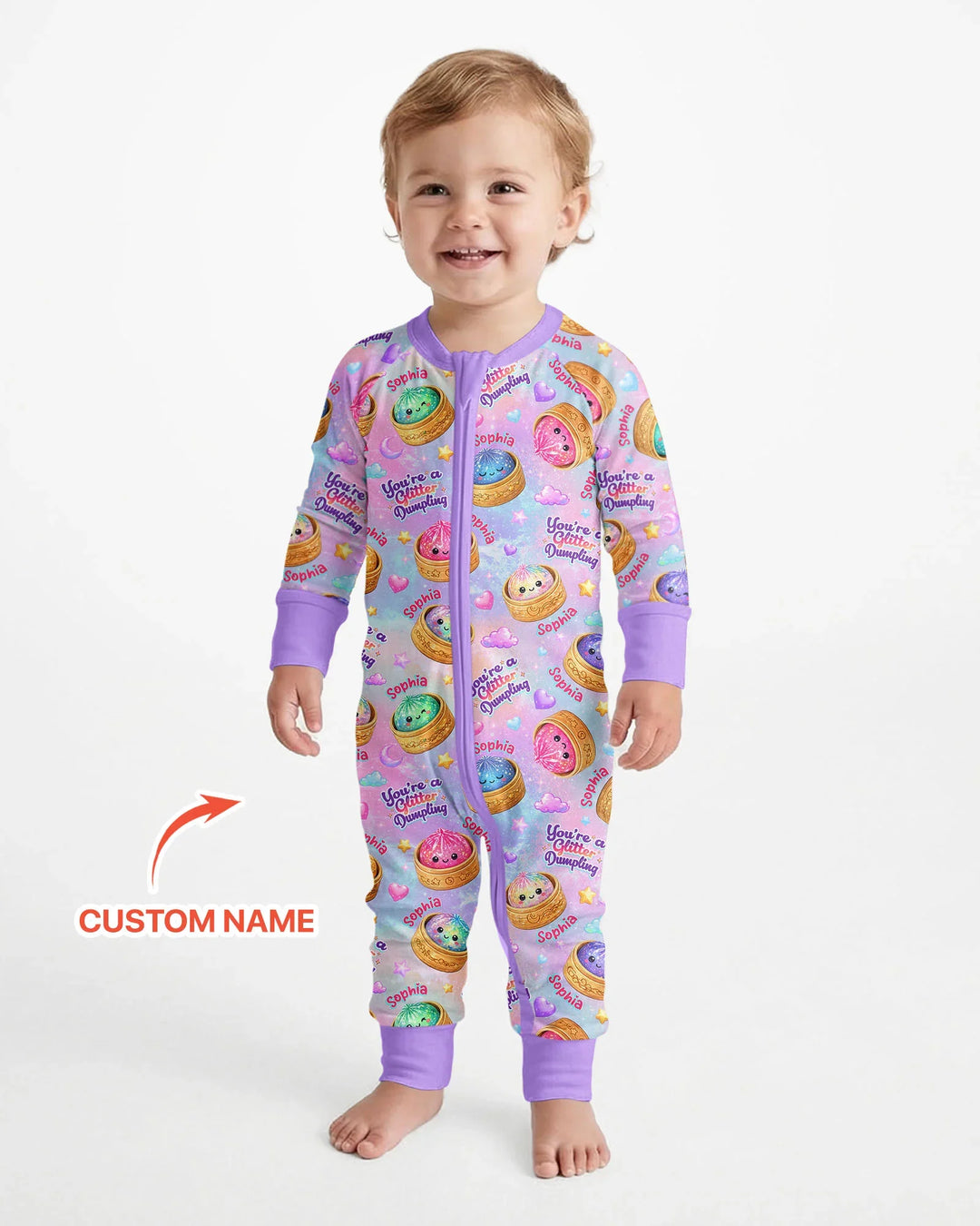 Custom Name You're A Glitter Dumpling Bamboo Convertible Zippy