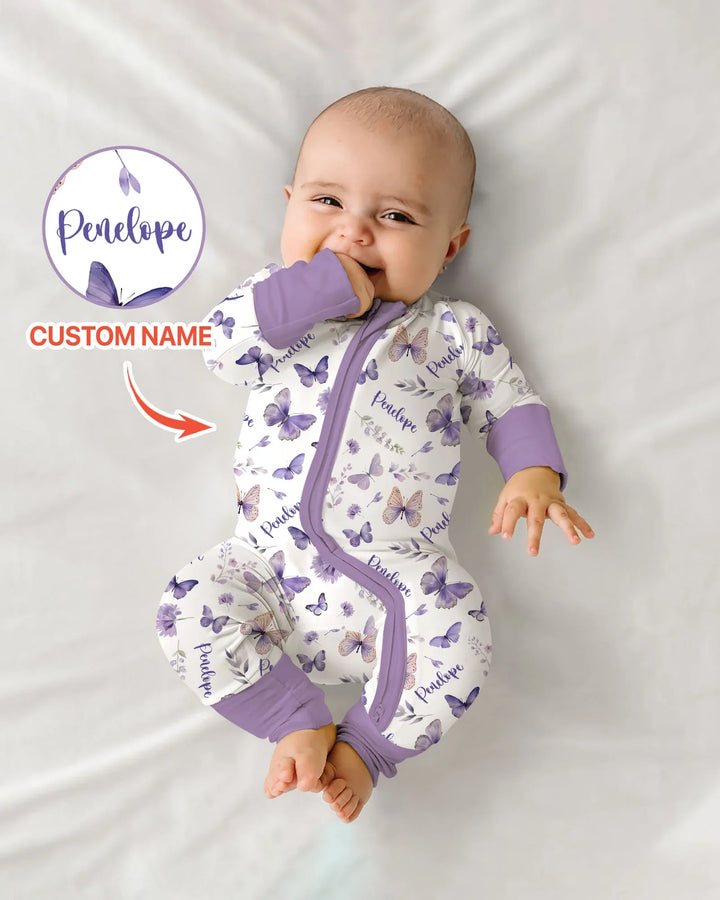 Custom Name Lilac Bloom Bamboo Convertible Zippy