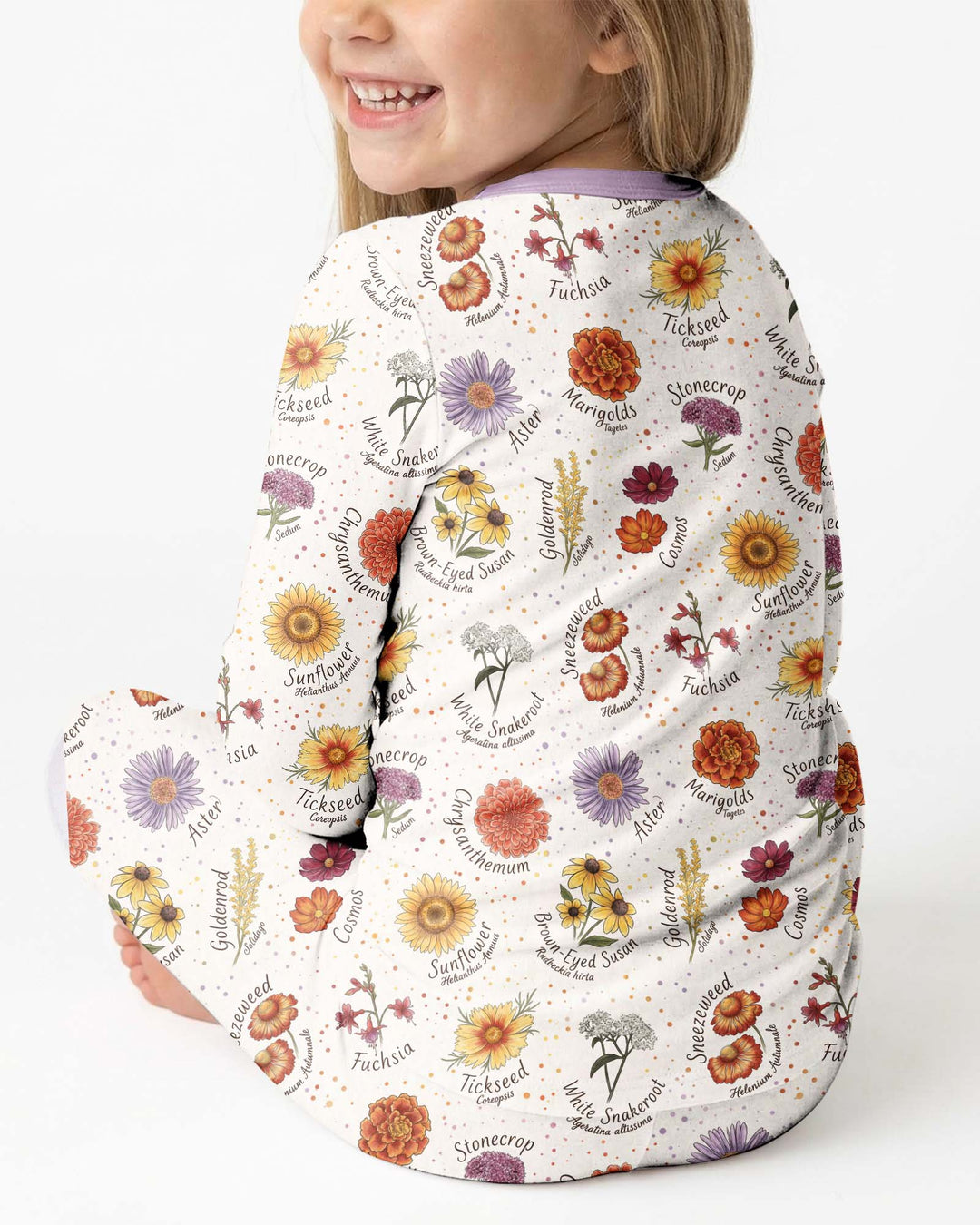 Autumn Blooms of North America Bamboo Two Piece Long Sleeve Pajama Set
