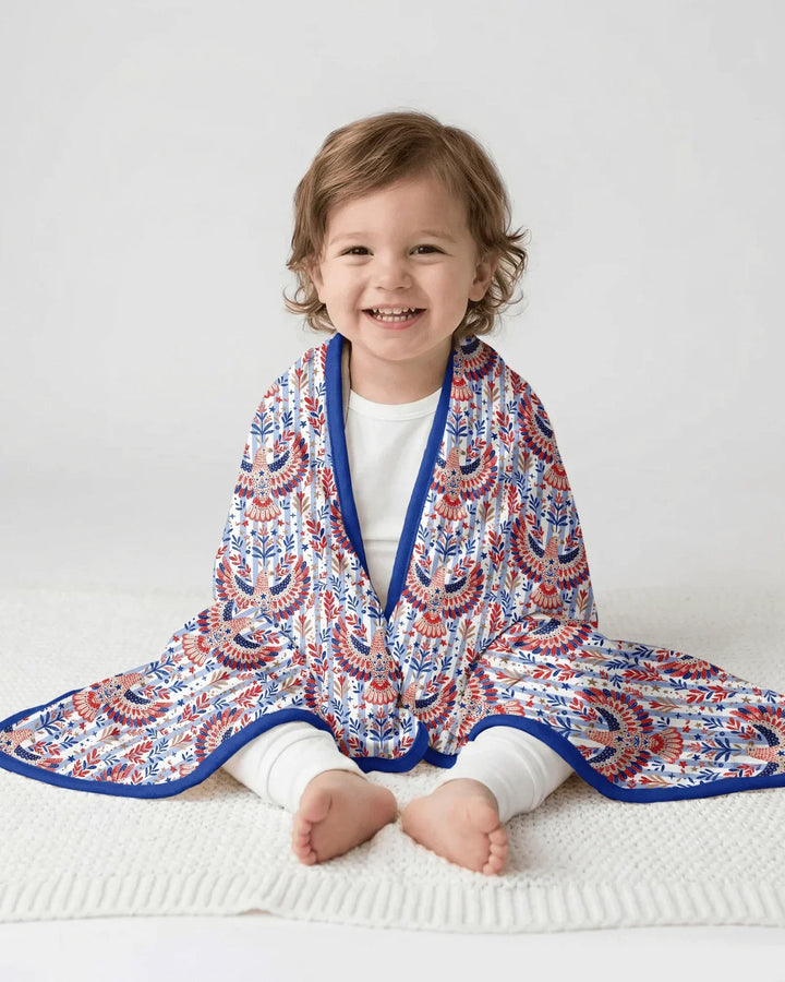 Patriotic Eagle Bamboo Blanket