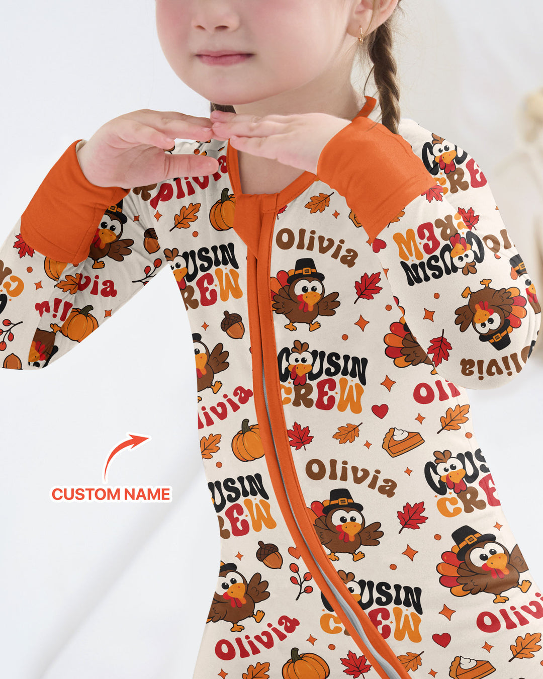 Personalized Cousin Crew Thanksgiving Bamboo Convertible Zippy