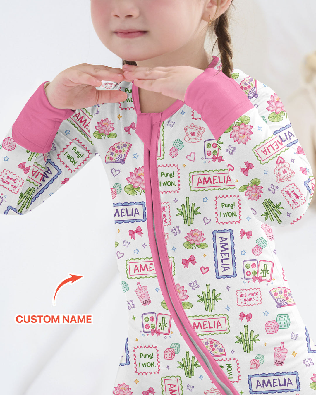 Personalized Preppy Mahjong  Bamboo Convertible Zippy