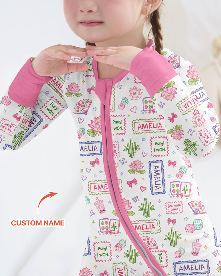 Personalized Preppy Mahjong  Bamboo Convertible Zippy