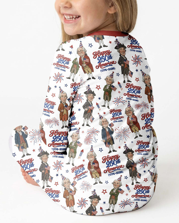 Party Like It's 1776 Family Matching Bamboo Two Piece Long Sleeve Pajama Set