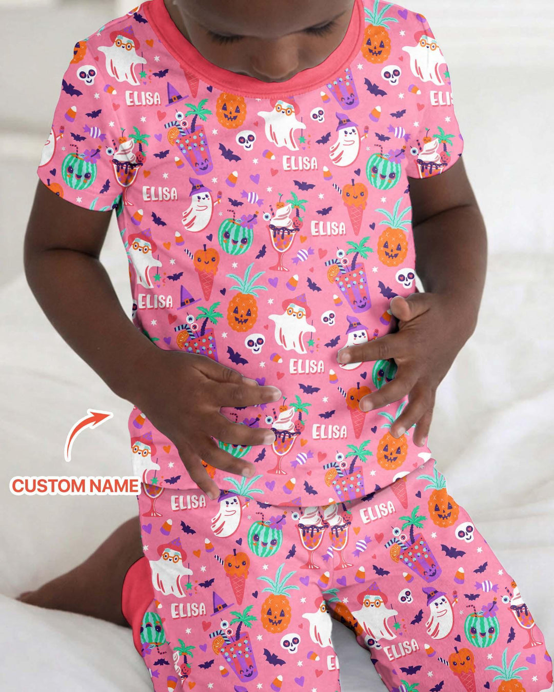 Summerween Doodles Bamboo Two Piece Short Sleeve Pajama Set