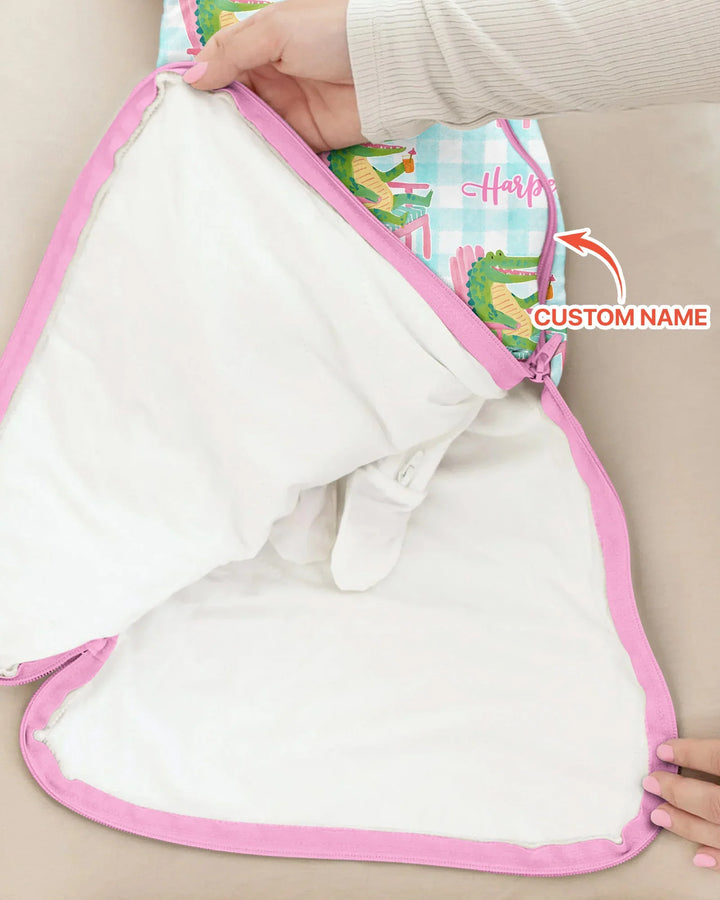Custom Name Preppy Later Gator Bamboo Sleep Bag