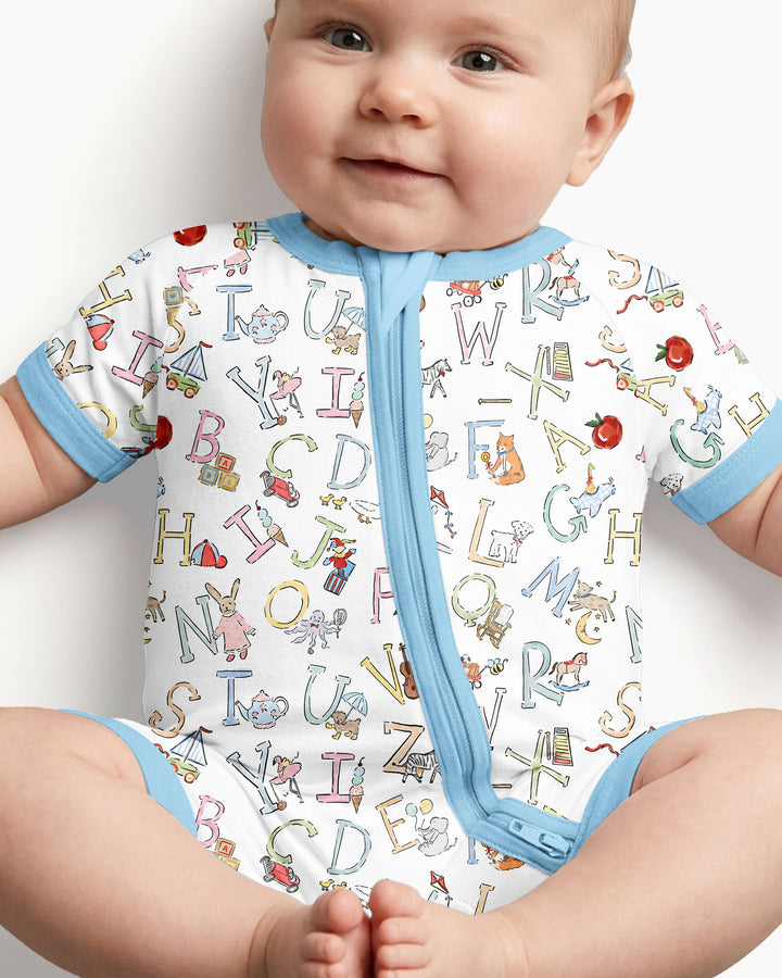 ABC Whimsy Bamboo Shorty Zippy