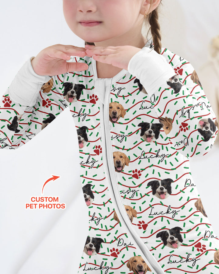 Custom Pet Photo Christmas Sprinkles Bamboo Convertible Zippy