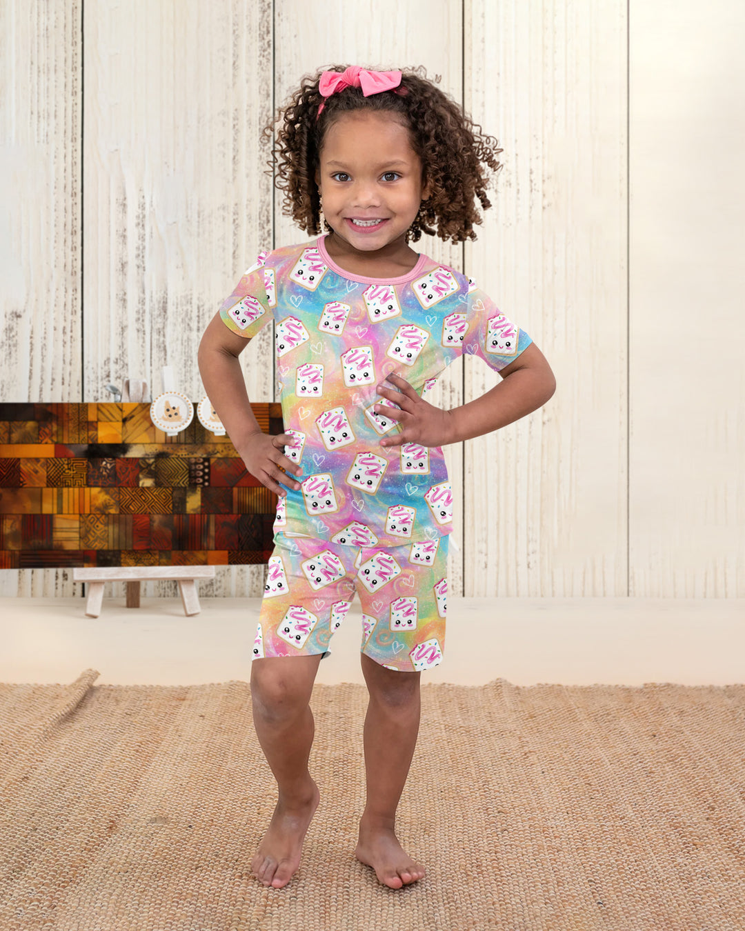 Template Bamboo Two Piece Short Sleeve Shorts Pyjamas Set