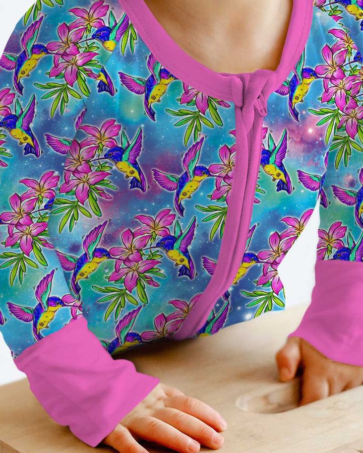 Floral Hummingbird Bamboo Convertible Zippy