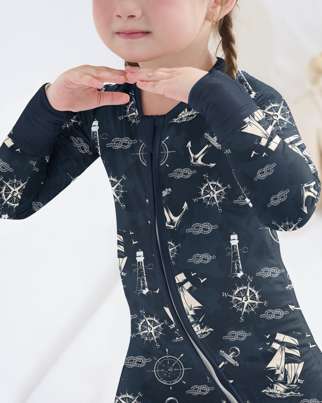 Vintage Nautical Voyage Bamboo Convertible Zippy