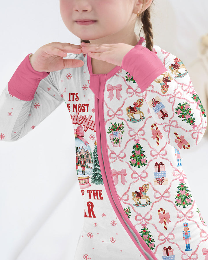 Nutcracker and Snow Globe It's Most Wonderful Time of The Year Bamboo Convertible Zippy