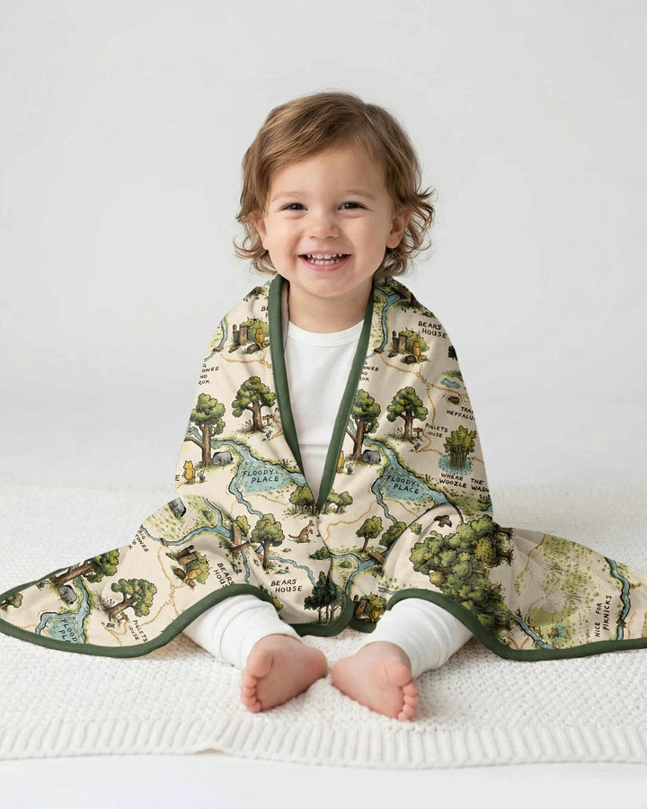 Classic Bear Maps Bamboo Blanket