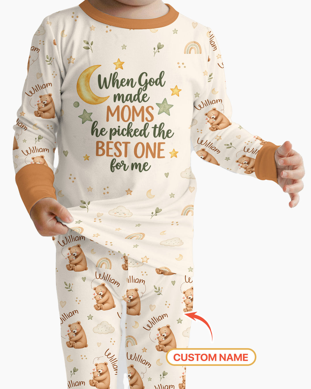 When God Made Moms Bamboo Two Piece Long Sleeve Pajama Set