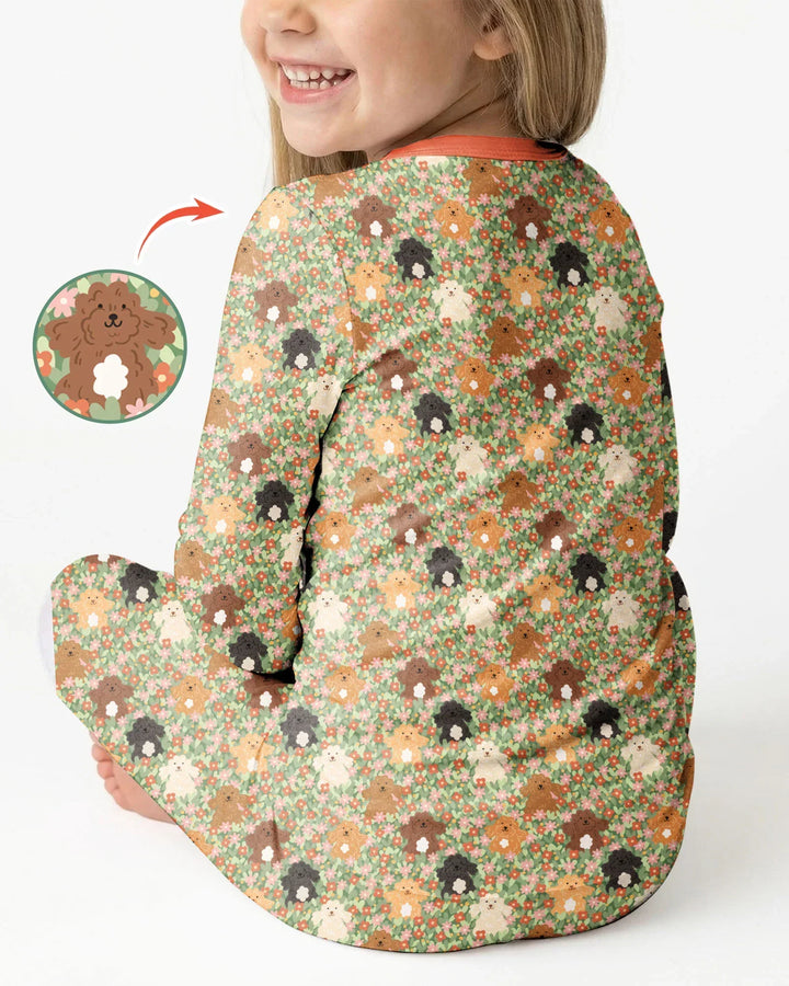 Puppy Garden Family MatchingBamboo Two Piece Long Sleeve Pajama Set