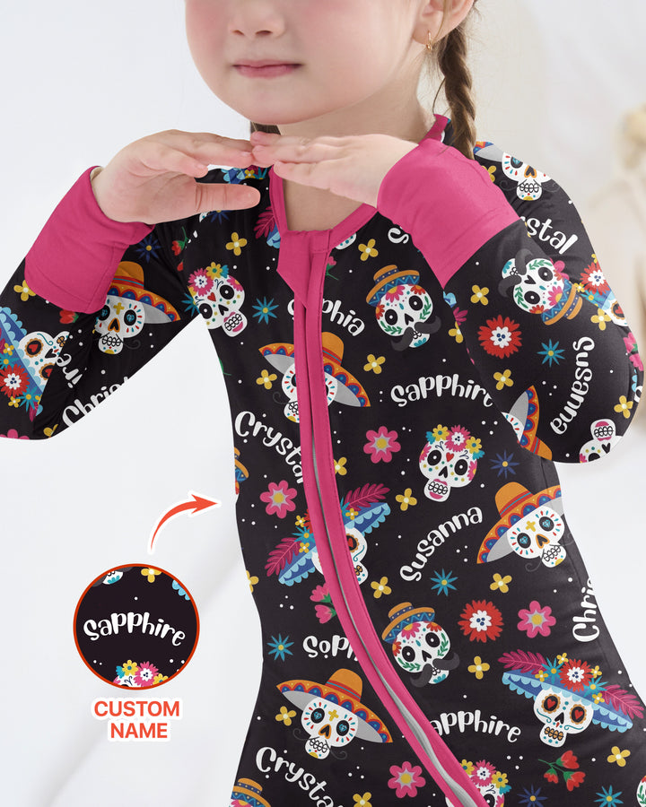 Custom Name Dia De Los Muertos Bamboo Convertible Zippy