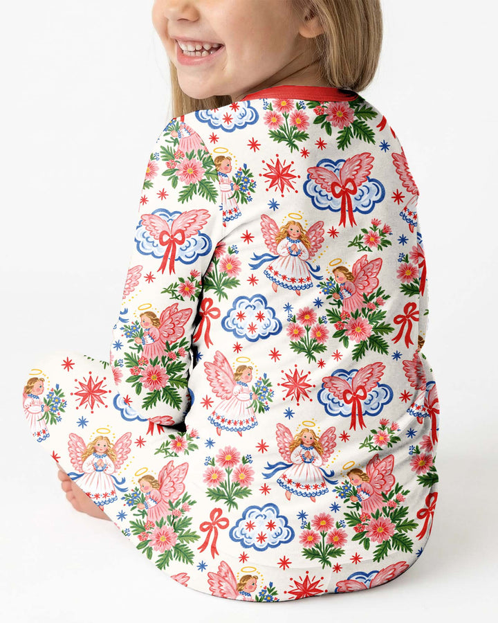Angel Christmas Bamboo Two Piece Long Sleeve Pajama Set