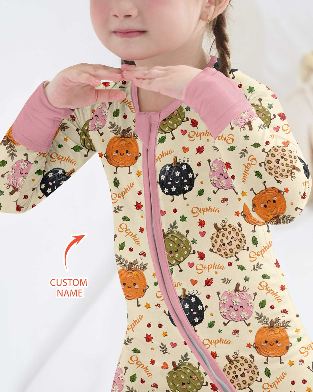 Boho Pumpkin Doodle Bamboo Convertible Zippy