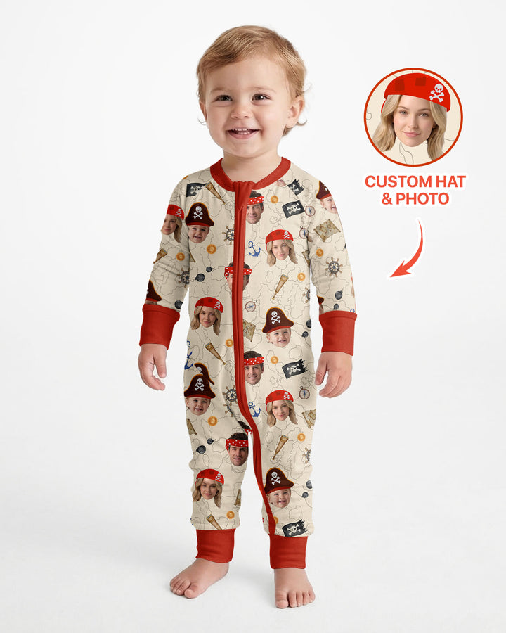 Custom Photo Treasure Map Adventures Family Matching Bamboo Convertible Zippy