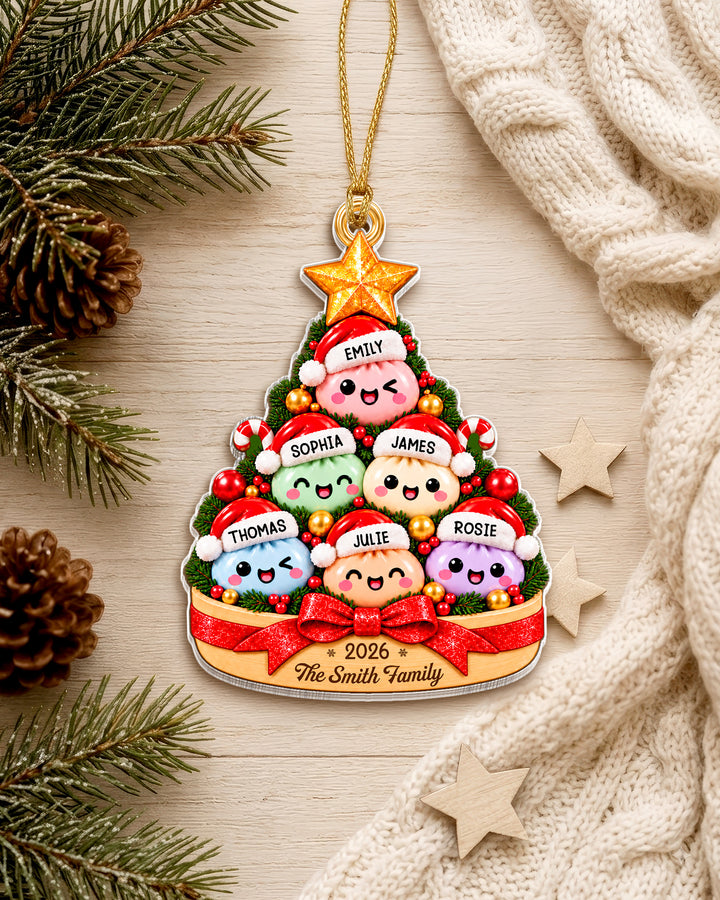 We Are Dumpling Family Personalized 1-Side Photo Acrylic Ornament