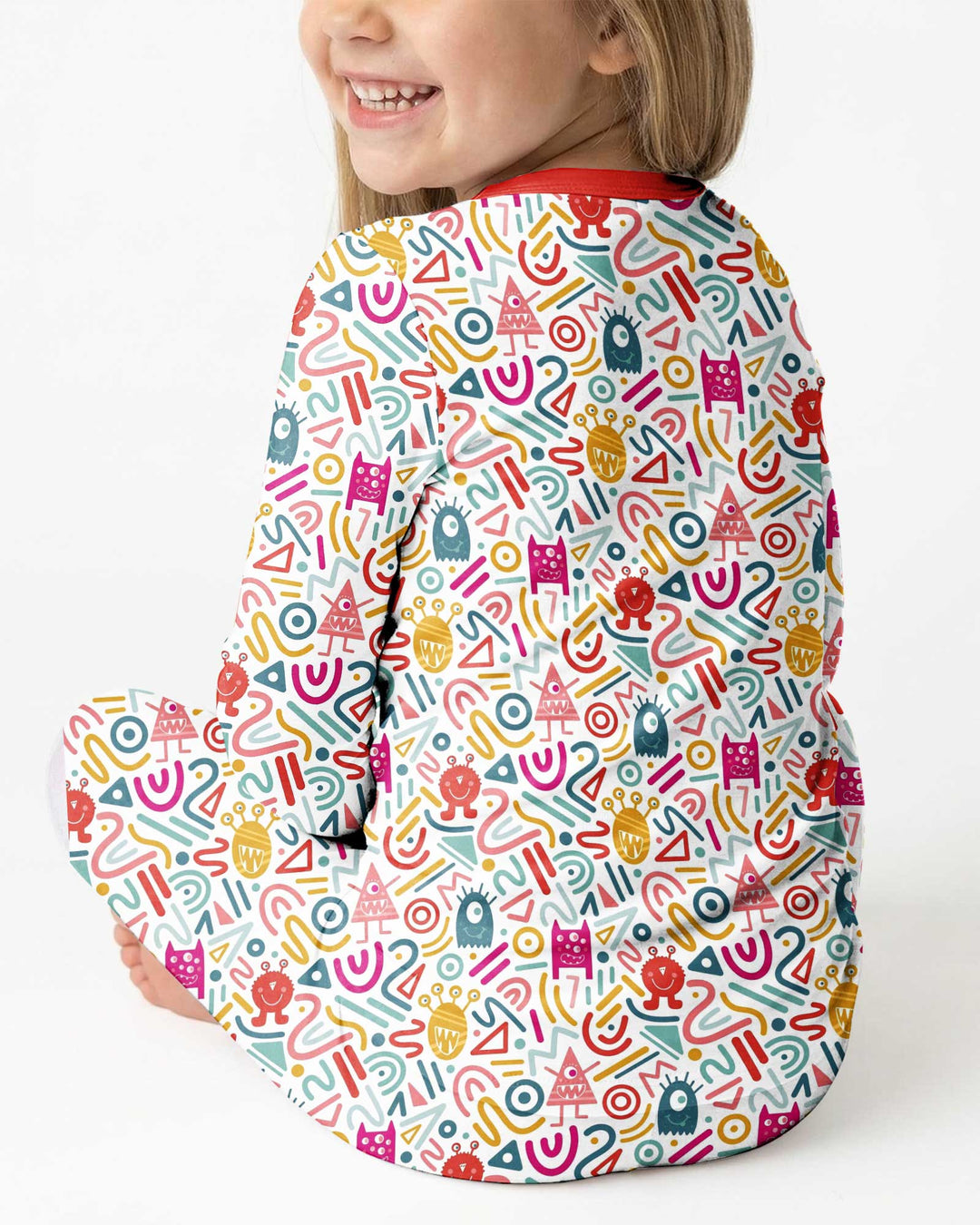 Rainbow Monster Party Bamboo Two Piece Long Sleeve Pajama Set