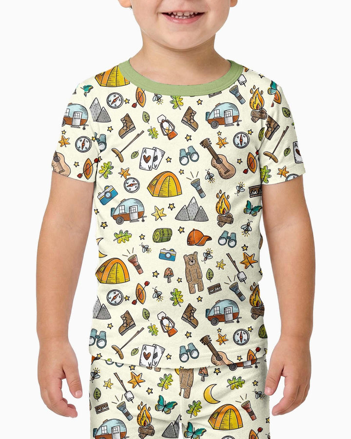 Love Camping Matching Family Bamboo Two Piece Short Sleeve Pajama Set