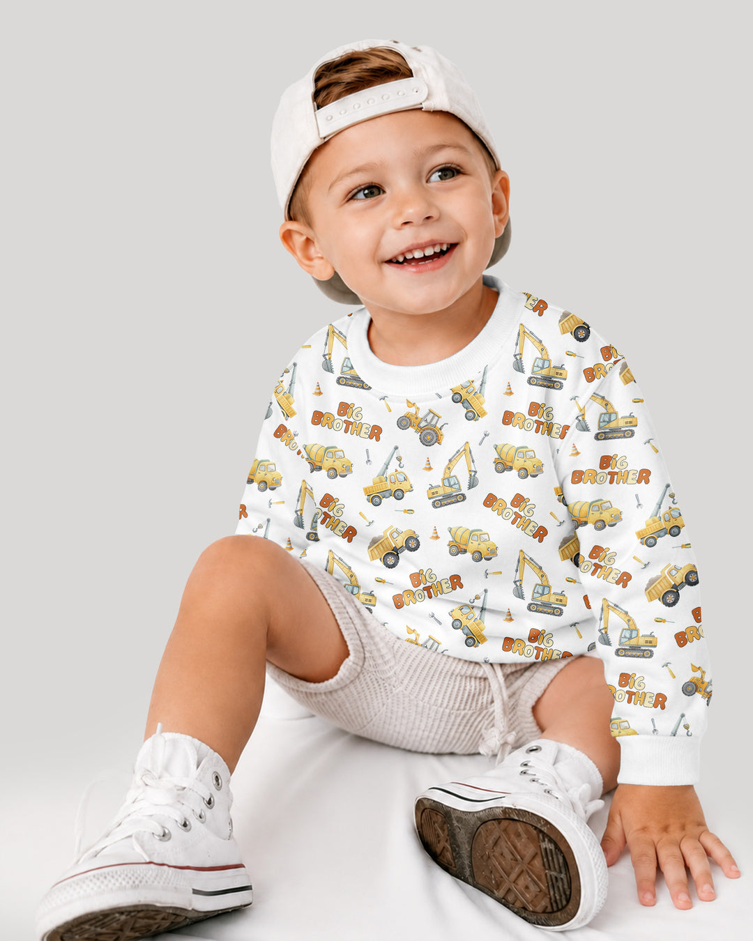 Custom Construction Matching Sibling Bamboo Crewneck Sweatshirt