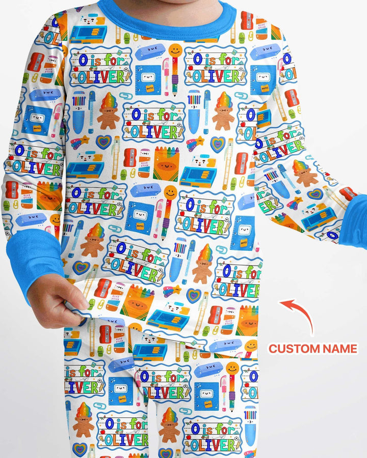 Custom Name Classroom Cuties Bamboo Two Piece Long Sleeve Pajama Set