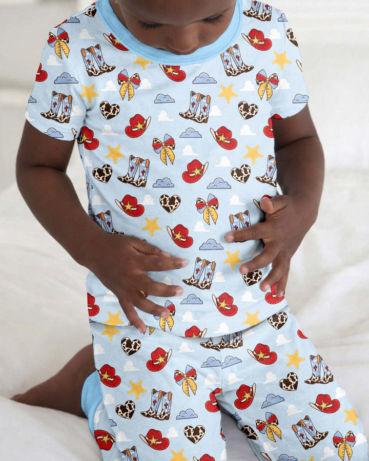 Cowboy Story Bamboo Two Piece Short Sleeve Pajama Set