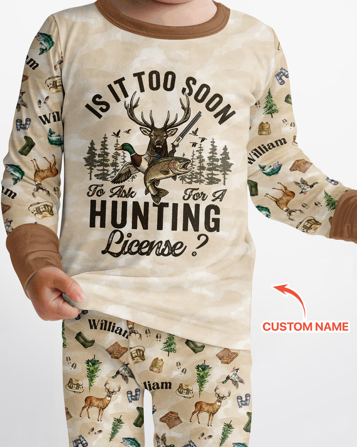 Personalized Funny Hunting Bamboo Two Piece Short Sleeve Pajama Set